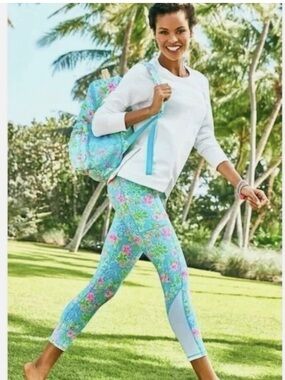 Disney Parks x Lilly Pulitzer kidcore  Floral Mickey print leggings size S